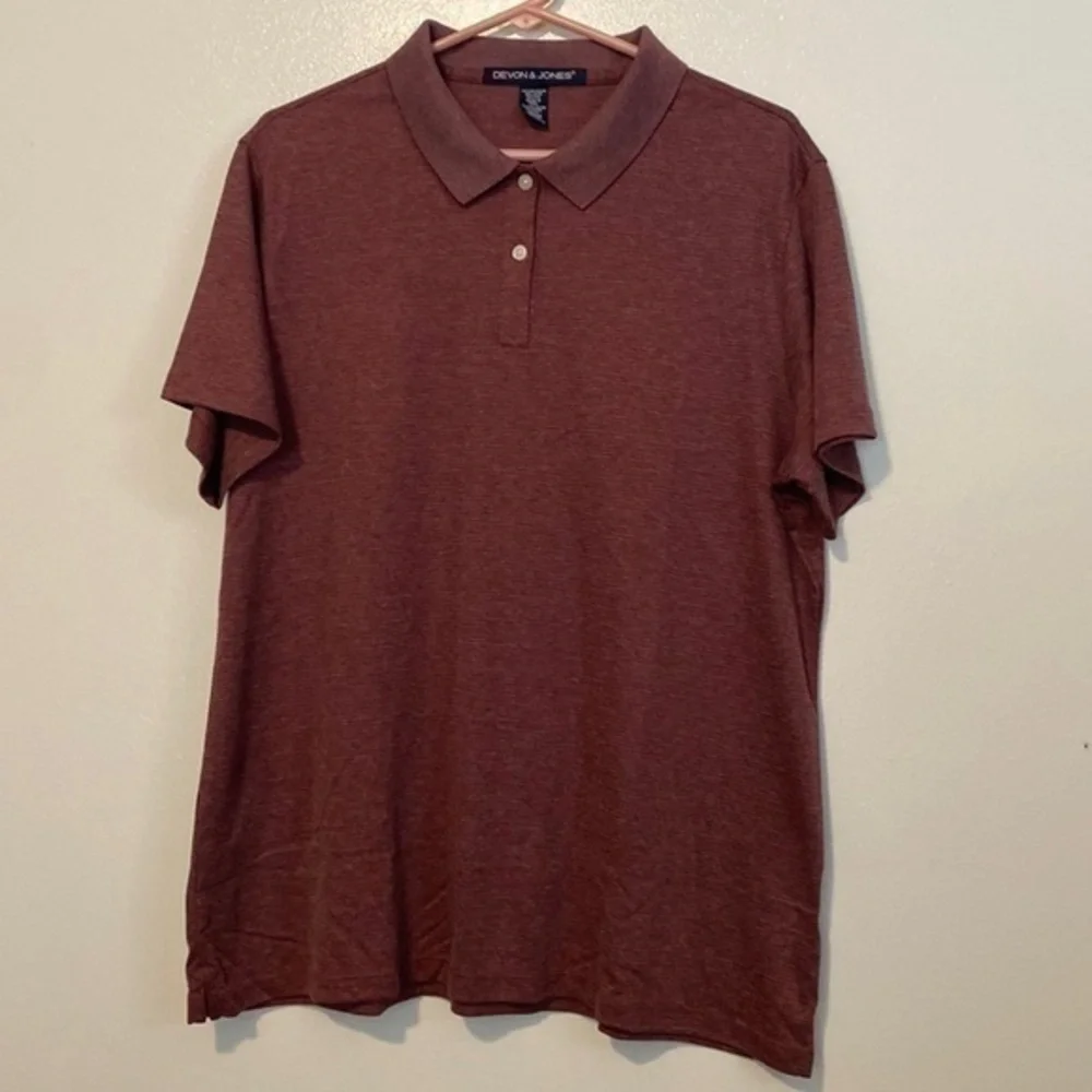 Devon & Jones two button collar short sleeve shirt 2xl